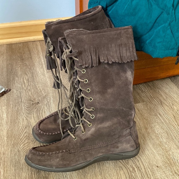 L.L. Bean Ll Bean Tall Brown Suede Moccasin Boots - Women | Color: Brown |8.5 - Picture 3 of 10